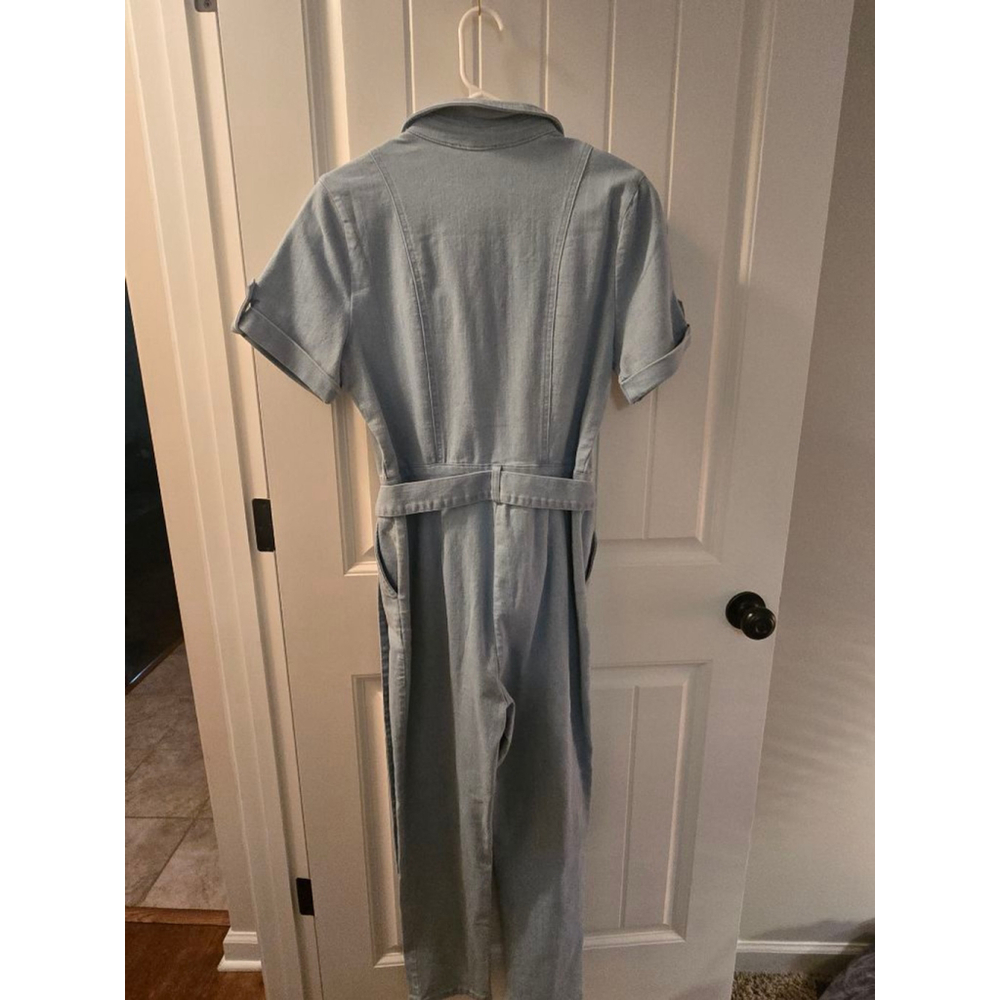 Women's Haute Monde Light Blue Denim Jumpsuit L - Picture 4 of 4